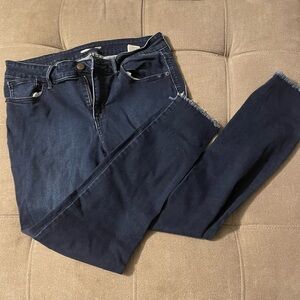 Frayed rockstar skinny jeans